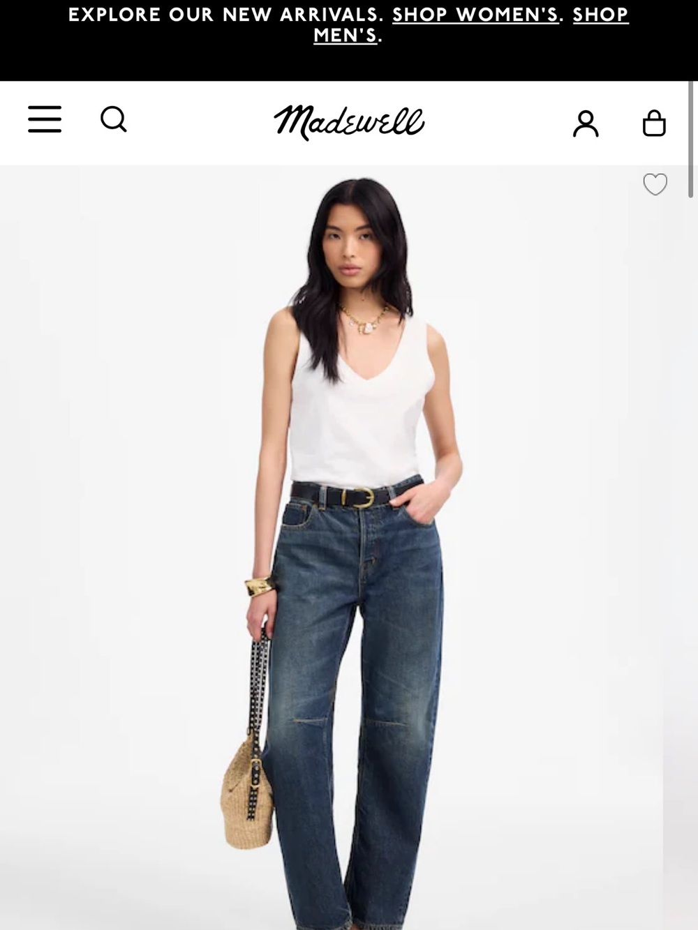 Madewell Boyfriend Jeans in Dark Blue Denim NWOT